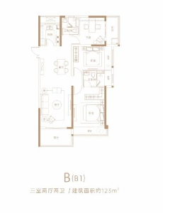 B（B1）户型 三室两厅两卫